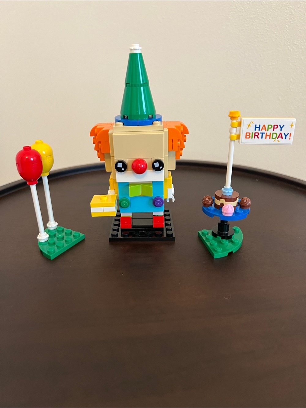 RETIRED Lego Clown Figure with Green Hat and Orange Hair - Multicolor